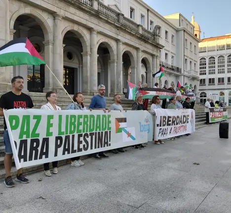concentraci&oacute;n solidara con Palestina en Ferrol